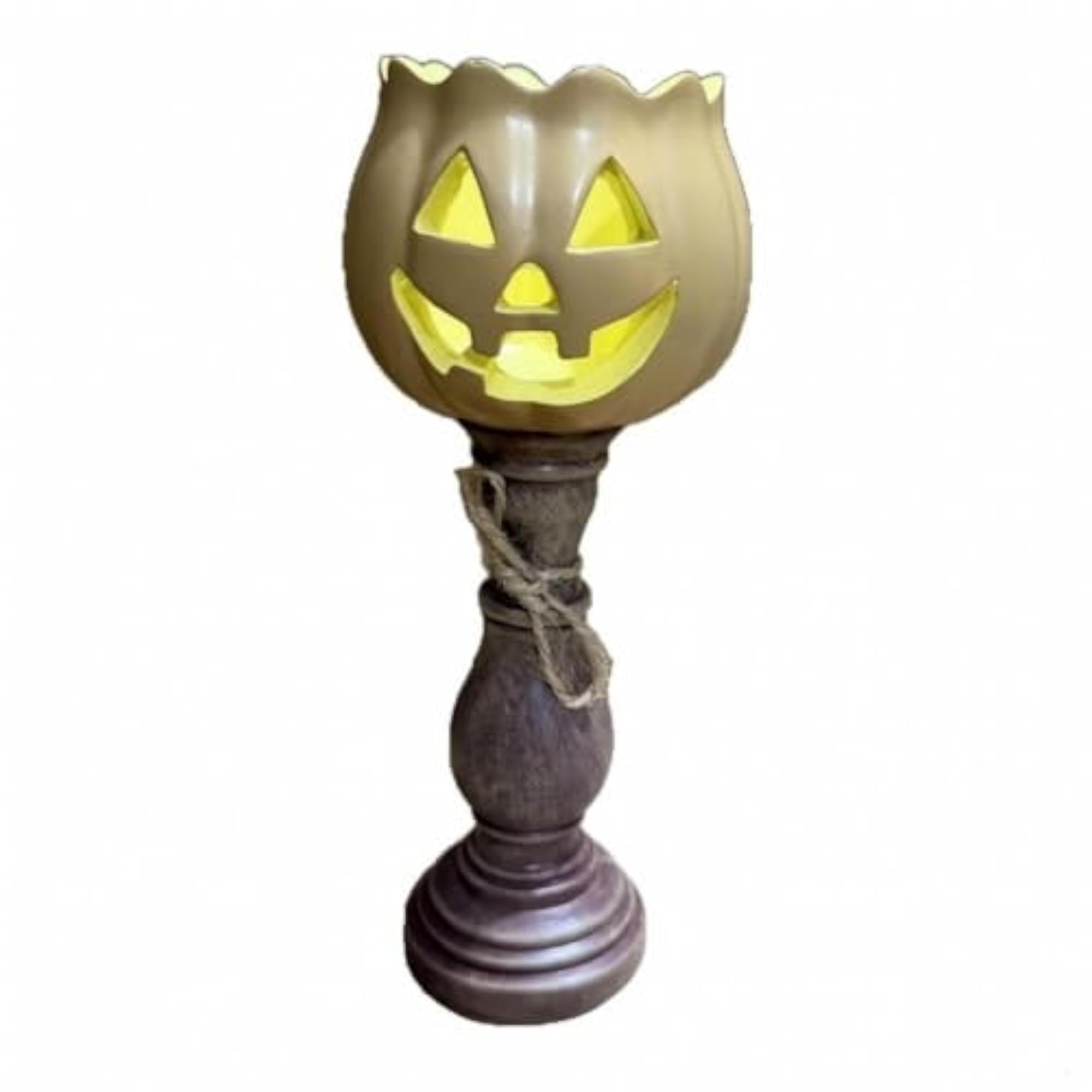 Rustic Twine Bow Pumpkin Tea Light Candle Holder