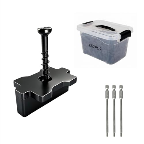 430pcs Hidden Deck Fasteners for Decking Board, Composite Deck Clips Plastic Hidden Fastners with Metal Screws,Universal Nylon Clips for Composite Decking Cover 200 sq. ft of Deck (430)