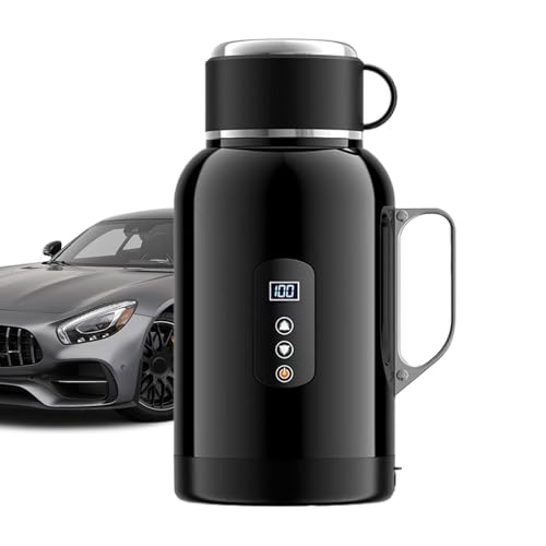 Caldera de calefacción de coche - 1500 ml 12V 24V (acero inoxidable 304) Caldera eléctrica portátil de cocción rápida | para encendedor de cigarrillos, calentador de agua móvil, uso al aire