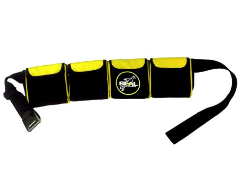 fixed pocket weight belt Poche Ceinture lestée de plongée Jaune 4 Compartiments