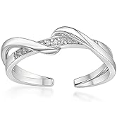 Lavari Jewelers 0.03 Carat Natural Diamond Spiral Style Toe Ring for Women in 925 Sterling Silver...