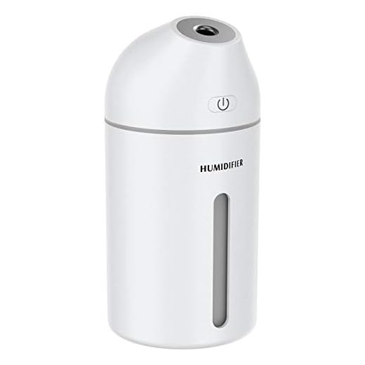 Homasy Humidifier, 320ml Portable Mini Humidifier, Small Cool Mist Humidifier, USB Desktop Humidifier for Car Baby Bedroom Travel Office, 19dB Whisper Quiet, 2 Mist Modes, Up to 8 Hours, All White