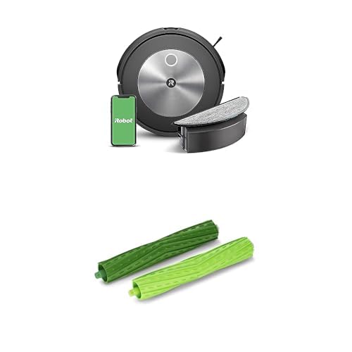 Bundle of iRobot Roomba Combo j5 Robot 2-in-1 Vacuum with Optional Mopping, Identifies & Avoids Obstacles, Clean by Room with Smart Mapping, Works with Alex w/Authentic Multi-Surface Rubber Brushes