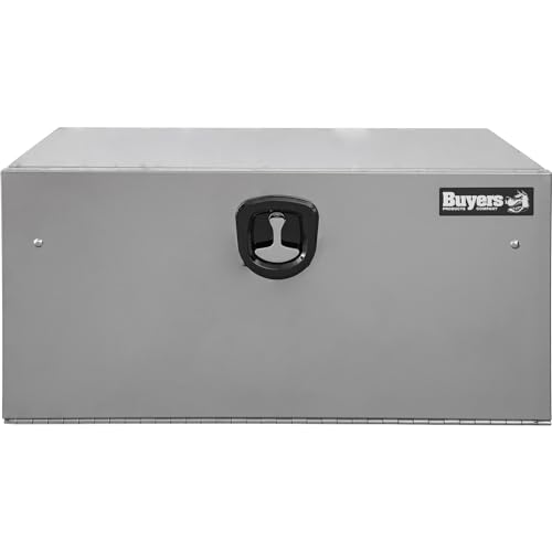 Image of Buyers Products 1702653 Polished Stainless Steel Underbody Truck Tool Box, 18 x 18 x 30 Inch, Locking T-Handle Compression Latch, 16 Ga Stainless, Underbed or Flat Mount Storage Box