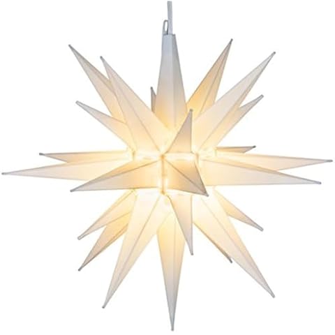 Elf Logic 21" Large Warm White LED Moravian Star - Hanging Outdoor Christmas Light - Use as Holiday Decoration, Porch Light, 3D Fixture, Advent Star, Wedding & Ballroom Venue Decor - Assembly Required Cover
