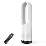 タワーファン 扇風機 セラミックヒ一タ一 スリム扇風機 【2025最新型＆冷暖両用＆羽根なし】ファンヒーター 電気ファンヒーター 3段階暖風・8段階冷風切り替え 100°左右首振り 1-9Hタイマー設定可 転倒自動OFF 過熱保護 リモコン付き 省エネ 軽量 持ち運び便利 部屋 洗面所 脱衣所適用 夏冬兼用 寒さと熱中症対策 PSE認証済み 日本語取扱説明書 （白）