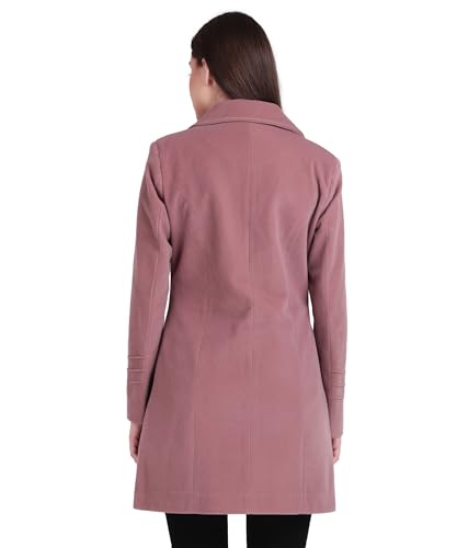 Image of Women's Wool Blend Long Coat with Stylish Lapel Collar and Button Closure - Elegant Winter Overcoat for Casual & Formal Wear