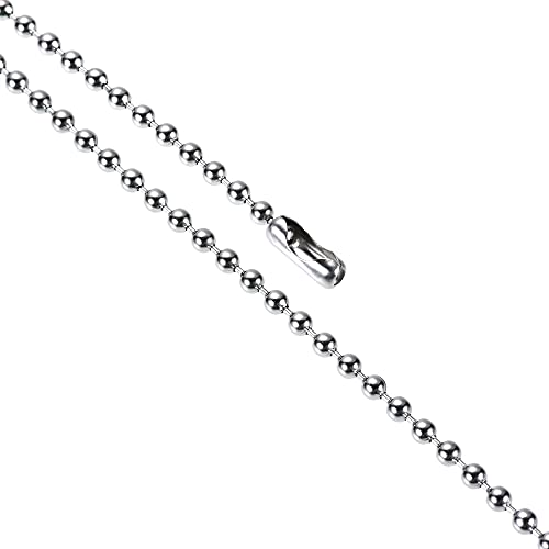 Image of uxcell Pull Chain Extension 1.64 Ft Stainless Steel 3.0mm Beaded for Light Fan 2pcs