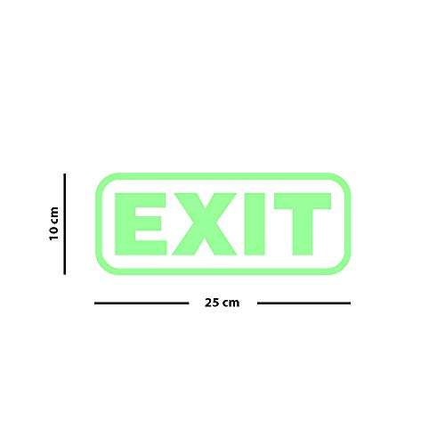 Glow in The Dark Wall Sticker"Exit" Sign - 10 x 25cm, Exit2, 10x25 - Image 4