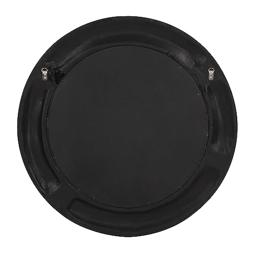Image of Howard Elliott Collection Bergman Round Wall Mirror, Textured Ribbed Frame, Decorative Accent Mirror for Entryway, Bathroom or Bedroom, Ready to Hang, 32H x 32W x 1D, Glossy Hot Pink