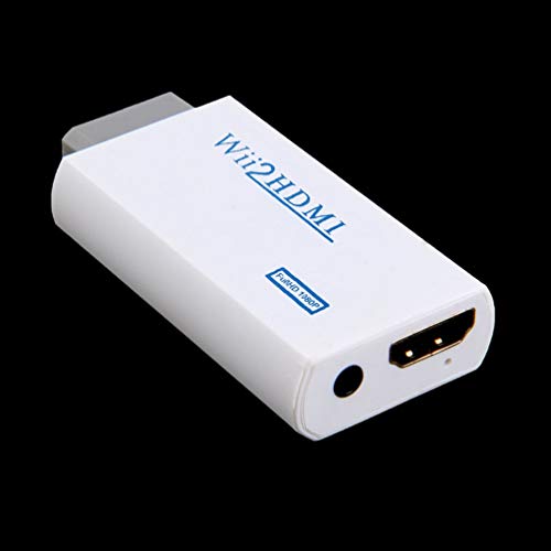 Mouchao White Plastic Wii to Hdmi 1080P Upscaling Converter Adapter with 3.5Mm Audio Output