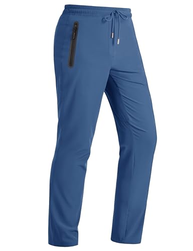 Forik Men's Joggers Lightweight Quick Dry Water Resistant Hiking Athletic Pants Sweatpants with Pockets Elastic Waist