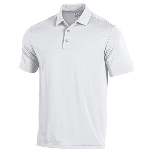Polo de golf blanc Under Armour T2 Green homme grande taille 2XL anti transpiration