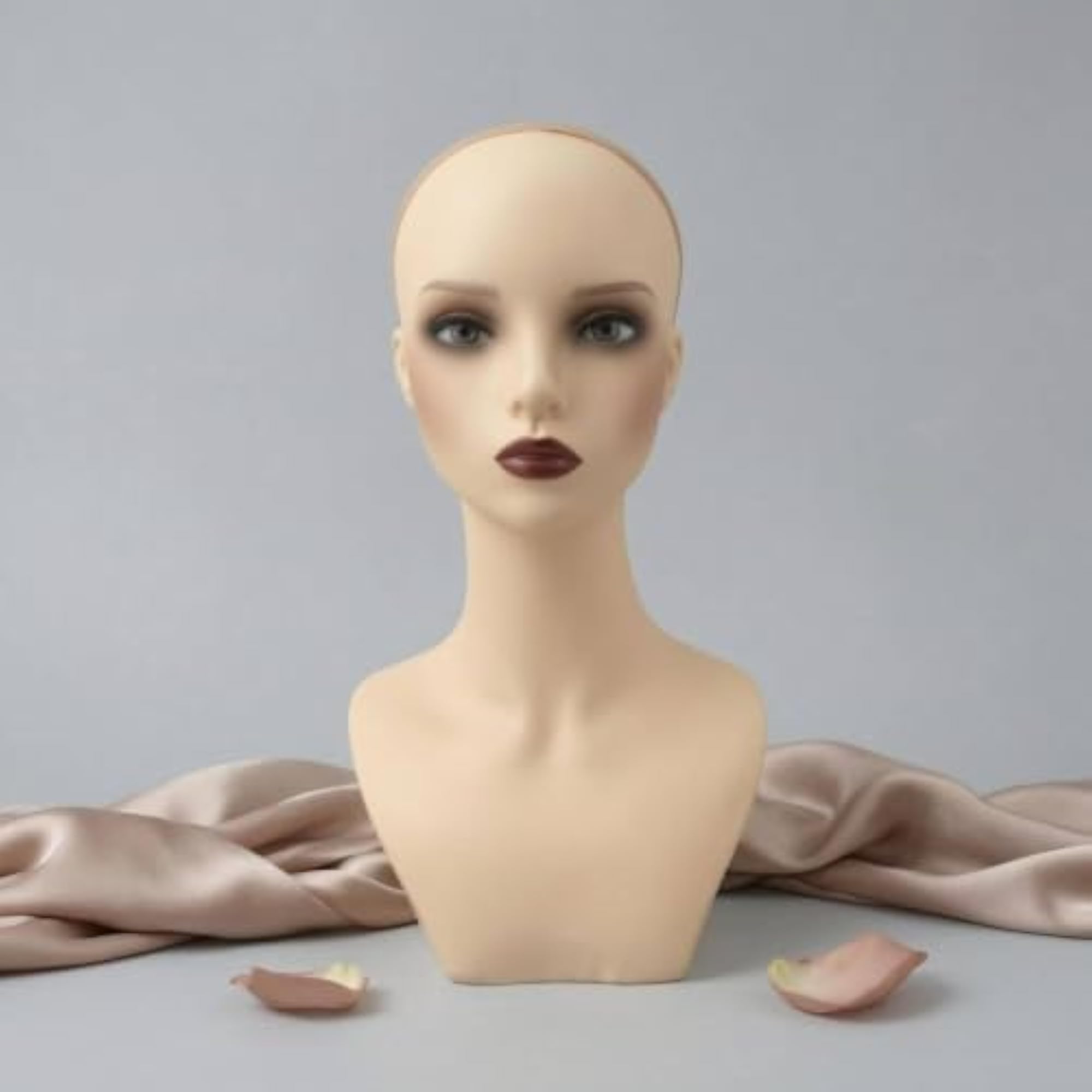 PVC Head with Shoulders for Hair Styling and Makeup
