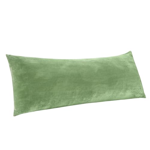 Image of BEDELITE Body Pillow Cover with Zipper Closure, Super Soft and Cozy Fuzzy Fleece Body Pillow Case Cover 20 x 54 Inches, Sage Green