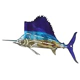 BIUDECO 地中海風属製フィッシュオブジェ 鮮やかな鉄壁飾り 室内屋外対応壁装飾 家やガーデン向け温かみ演出