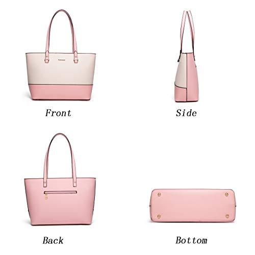 Image of Women Fashion Synthetic Leather Handbags Tote Bag Shoulder Bag Top Handle Satchel Purse Set