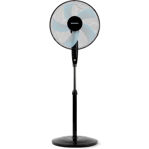 Grunkel Ventilador de Pie FAN-165 de 50W- 16' 40cm de diametro con 3 Velocidades y 5 aspas, Altura...
