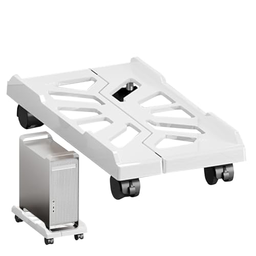 Stand per PC per moquette, supporto CPU mobile regolabile ventilato | Rolling P C Shelf, sotto il supporto CPU da scrivania, per PC per spazi di lavoro organizzati