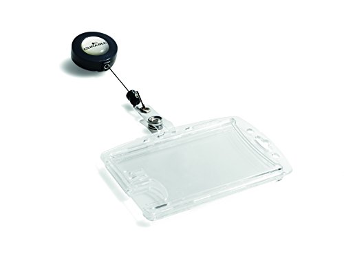 Durable 822419 Caja Doble Con Yoyo Para 2 Placas De Operación/Seguridad, 10 Piezas, Transparente