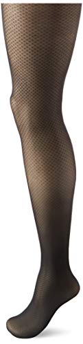 Hanes Script Women's Fashion Diamond Compression Tights for Leg Support, Control Top, Sheer Toe, Black, Size Large (Pack of 1) - image 1