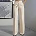 Auwer Women's High Waist Interview Dress Pants Business Flat Front Work Pants Formal Pull On Pant Office Trousers S-3XL Khaki