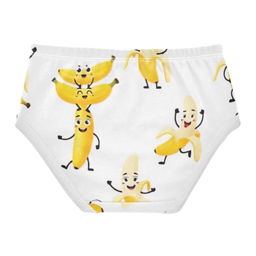 Funny Dancing Bananas White Kids Underwear Girls, Toddler Girl Briefs, Cotton Girls Underwear, 2–8 Years2