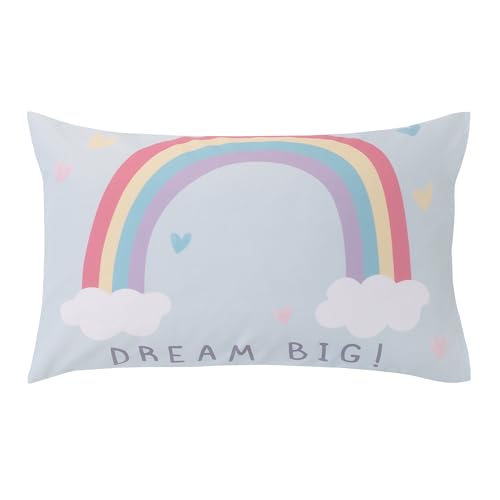 Image of NoJo Carter's Rainbow Unicorn Pink, Purple, and Aqua Dream Big 4 Piece Toddler Bed Set - Comforter, Fitted Bottom Sheet, Flat Top Sheet, and Reversible Pillowcase