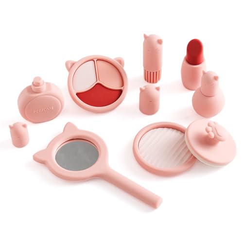 Silicone Makeup Toys Set Beauty Salon Toys for Toddler | Kids Makeup Sets Pretend Play Toys for Girls | Suitable for Princess Christmas Birthday Gifts