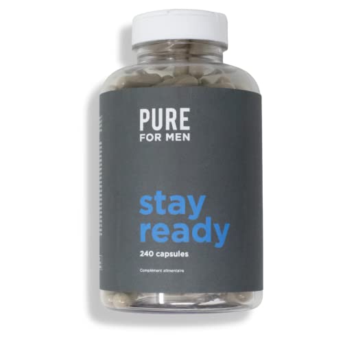 Pure for Men Original Cleanliness Stay Ready Fiber Supplement, 240 Vegan Capsules | Helps Promote Digestive Regularity | Psyllium Husk, Aloe Vera, Chia Seeds, Flaxseeds | Proprietary Formula Cover