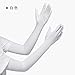 keynoyin Summer Women's Outdoor Cycling ice Sleeves, Simple Driving Extended Gloves - FL6 White