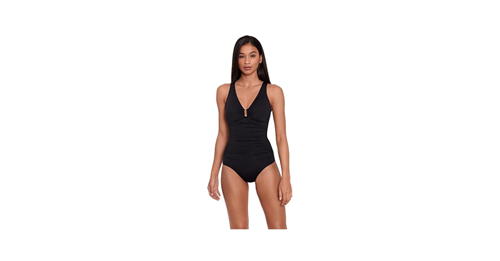 【Lauren RALPH LAUREN】シャーリング`フロント スイムスーツ Lauren Ralph Lauren Beach Club Solids Ring Front Underwire