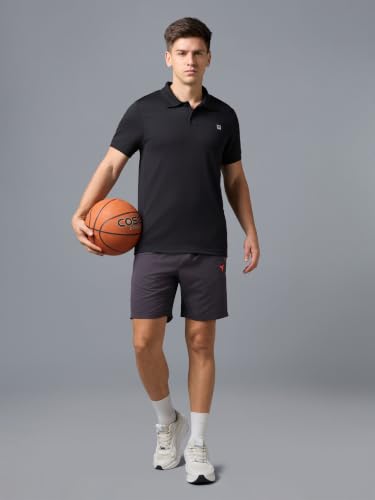 Image of TECHNOSPORT Men's Regular Fit Half Sleeve Polo T-Shirt with Collar, ELASTO Plus Quick Dry Moisture Wicking Polo Tee for Gym Sports Golf and Casual Wear