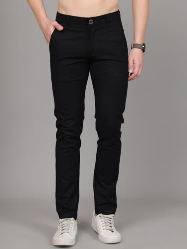 Image of Majestic Man Premium Cotton Slub Slim Fit Comfortable Solid Stylish Trousers