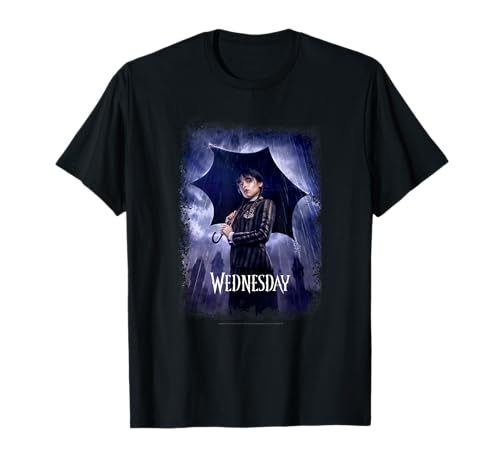 Wednesday Black Umbrella Under The Rain Real Photo Portrait Camiseta