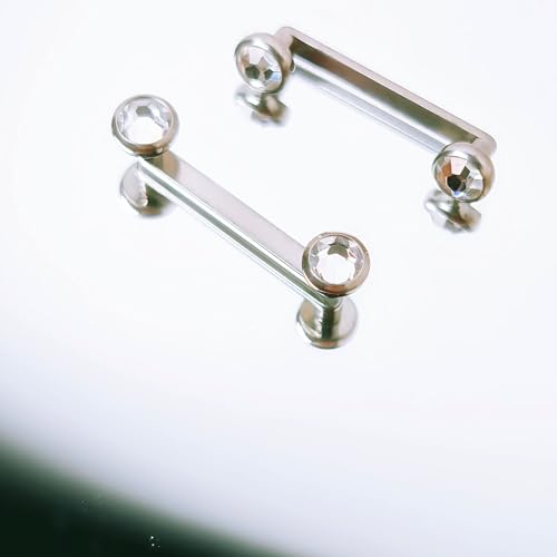 Titanium Surface Piercing Jewelry 14G Staple Surface Piercing Jewelry Flat Bar 12/14/16mm Length2