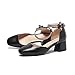 QAZX Median Medio Teel Tour Corte Zapatos DE LADRES Partido Tarde Noche Bombas de Baile for Mujer Boda Nupcial Tacones Altos Zapatos Bloque Tacones Zapatos Negro Milky (Color : Black, Size : 40)