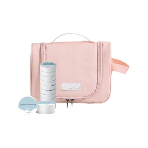 Dolibi Travel Toiletry Bag for Women Portable Toiletry Bag with Hanging Hook Girls Overnight Bag Makeup Organizer Bag (Pink) Cover