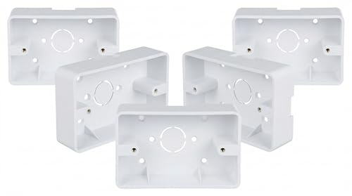 5pcs Surface Mount Outlet Box Plastic Outlet Junction Box Electrical Enclosure Box Surface Mount Backbox Safety Installation Accessory for Home