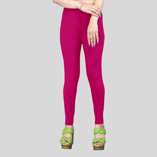 Image of Women's Solid Mid Rise Slim Fit Ankle Length Leggings - Comfortable and Stylish Yoga Pants for Workout, Running and Everyday Wear