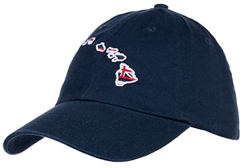 Ann Arbor T-shirt Co. Hawaii State Flag Hat - Hawaiian HI Pride, Low Profile Baseball Dad Cap for Men Women - (Navy Blue)