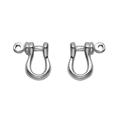 Small Sterling Silver Shackle Stud Earrings