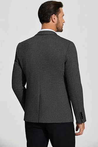 Image of COOFANDY Mens Casual Blazer Knit Sport Coat Lightweight Two Button Suit Jacket