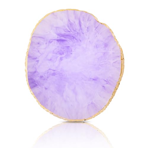 WLLHYF Nail Art Palette, Harz Nail Art Malerei Gemischte Unregelmäßige Make-up-Platte Nagelplatten Werkzeug Goldkanten-Nagelhalter für Make-up Beauty Nail Art Handbemalte Tonung (Lila)
