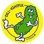Dill-ightful/Dill Pickle Scent Scratch 'n Sniff Retro Stinky Stickers by Trend; 24 Seals/Pack - Authentic 1980s Designs!