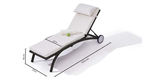 talfa Gartenliege, Relaxliege; Polyrattan Gartenliegen Set in Anthrazit - Basu, 2 Stück - 2