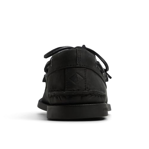 Image of Sperry Men's Authentic Original 2-Eye Leather Boat Shoe, Black, 11.5