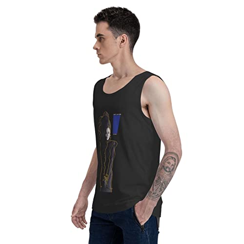 Janet And Jackson Singer Control Tank Tops Men Sleeveless Tees Print Casual Sport Gym Shirts Undershirt Workout Tank Top Black Large #TOP5