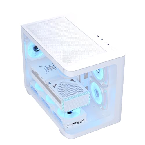 Image of AeroCool P300C Mid-Tower Dual Chamber PC Case 3 Pre-Installed Fans High-Airflow Panoramic Tempered Glass RGB Lighting 360mm Radiator Support Customizable Cooling System Cable Management Gaming Builds