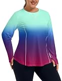 FOREYOND Plus Size Sun Shirt Long Sleeve UV Protection UPF 50+
